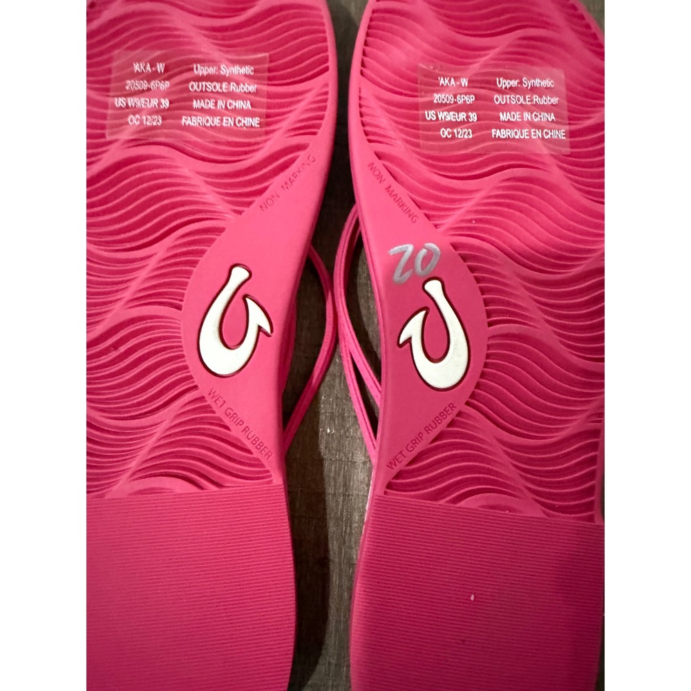 NWT OluKai Aka‎ Pink Plumeria Women's Flip Flops Sandals Size 9 New with Tags - Picture 3 of 5